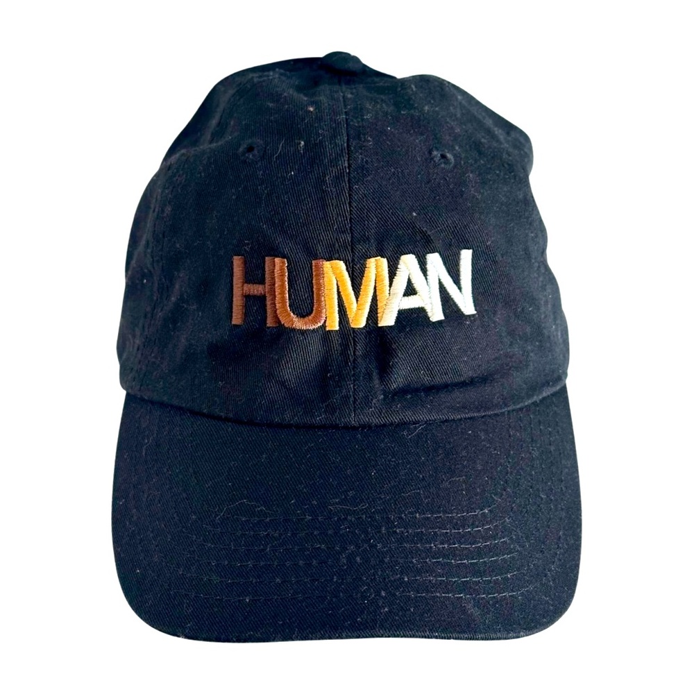 Wear the Peace "HUMAN" Gradient Embroidered Black Dad Hat Adjustable Inclusive